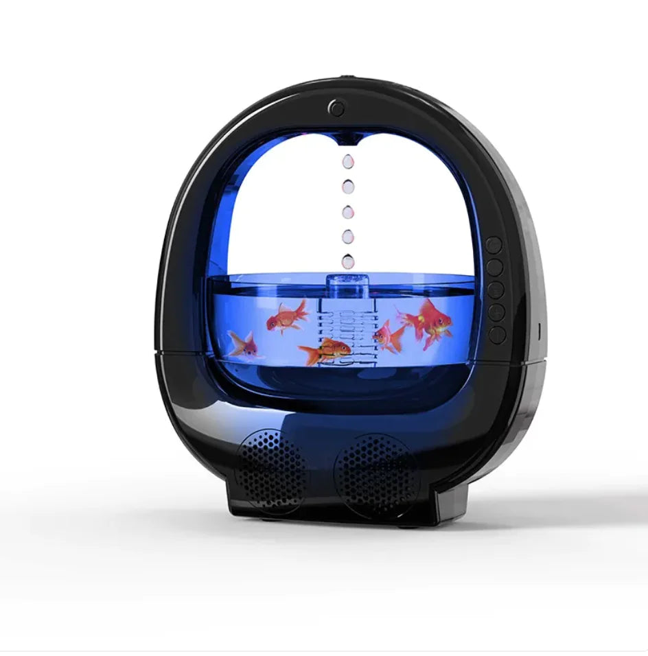 Anti-Gravity Humidifier(3-in-1) with Aromatherapy, Bluetooth Speaker, and Fish Tank Light